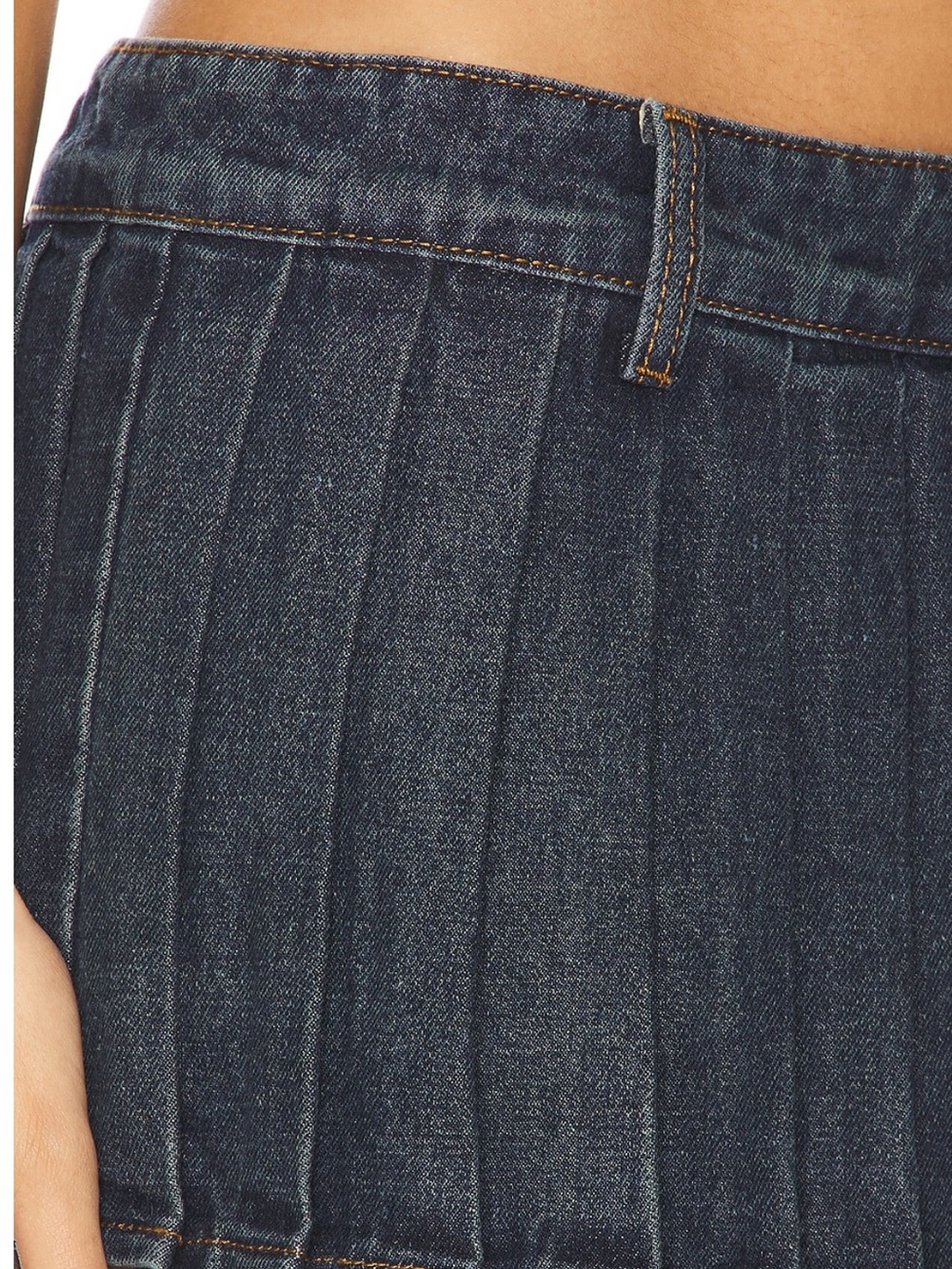 Lioness Rider Mini Skort In Indigo Pleated Denim Medium - Picture 6 of 8